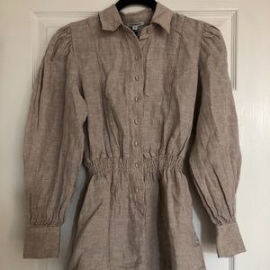 NWT WeWoreWhat Beige Smocked-Waist Romper
